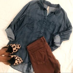 Liverpool - Denim Button-Up Shirt - Size Large